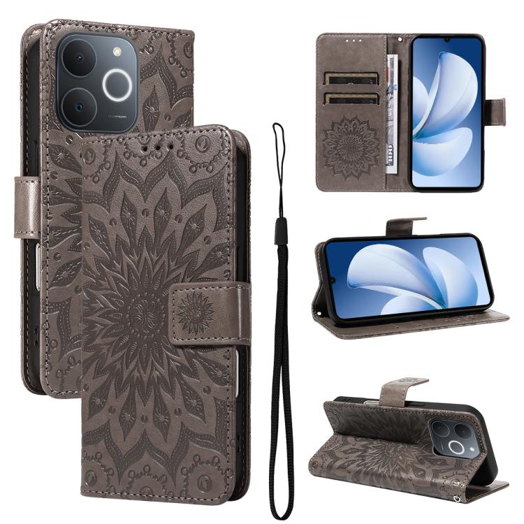Embossed Sunflower Pattern Flip Leather Phone Case, For Realme 16 Pro+ 5G Global, For Realme 16 Pro 5G Global, For Realme C85 5G/15X 5G India, For Realme C85 Pro 4G, For Realme 15T 5G, For Realme C71 4G India, For Realme 15 5G