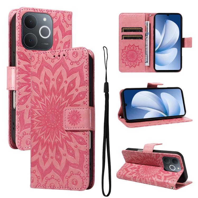 Embossed Sunflower Pattern Flip Leather Phone Case, For Realme 16 Pro+ 5G Global, For Realme 16 Pro 5G Global, For Realme C85 5G/15X 5G India, For Realme C85 Pro 4G, For Realme 15T 5G, For Realme C71 4G India, For Realme 15 5G