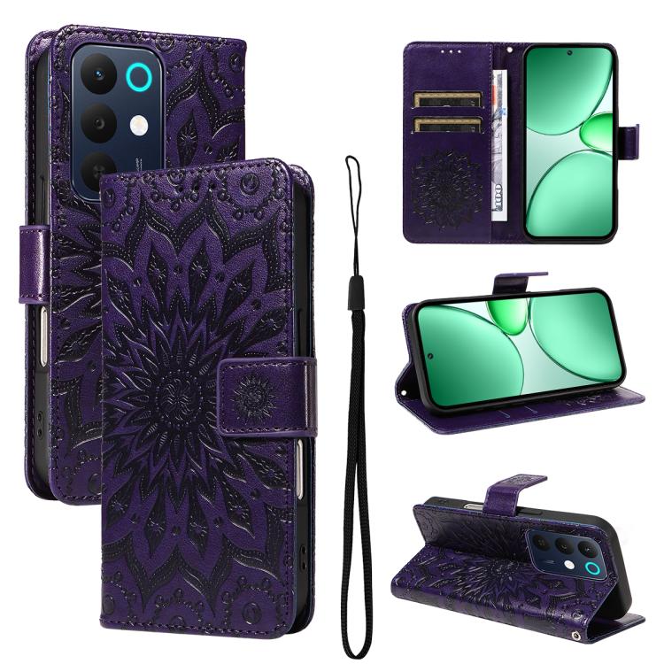 Embossed Sunflower Pattern Flip Leather Phone Case, For Realme 16 Pro+ 5G Global, For Realme 16 Pro 5G Global, For Realme C85 5G/15X 5G India, For Realme C85 Pro 4G, For Realme 15T 5G, For Realme C71 4G India, For Realme 15 5G