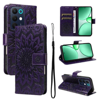 Embossed Sunflower Pattern Flip Leather Phone Case, For Realme 16 Pro+ 5G Global, For Realme 16 Pro 5G Global, For Realme C85 5G/15X 5G India, For Realme C85 Pro 4G, For Realme 15T 5G, For Realme C71 4G India, For Realme 15 5G