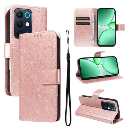 Embossed Sunflower Pattern Flip Leather Phone Case, For Realme 16 Pro+ 5G Global, For Realme 16 Pro 5G Global, For Realme C85 5G/15X 5G India, For Realme C85 Pro 4G, For Realme 15T 5G, For Realme C71 4G India, For Realme 15 5G