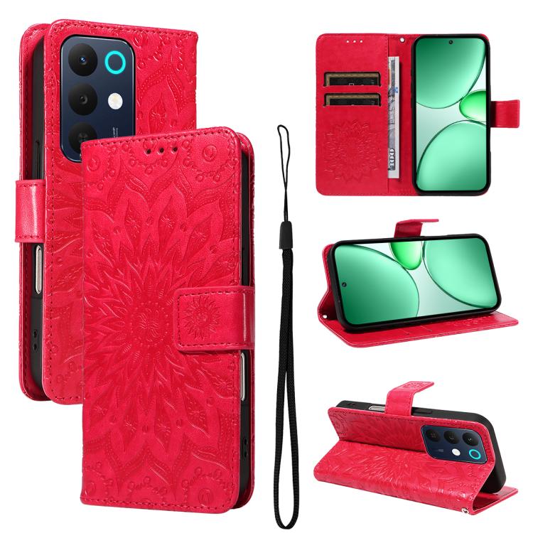 Embossed Sunflower Pattern Flip Leather Phone Case, For Realme 16 Pro+ 5G Global, For Realme 16 Pro 5G Global, For Realme C85 5G/15X 5G India, For Realme C85 Pro 4G, For Realme 15T 5G, For Realme C71 4G India, For Realme 15 5G