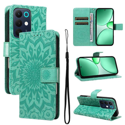 Embossed Sunflower Pattern Flip Leather Phone Case, For Realme 16 Pro+ 5G Global, For Realme 16 Pro 5G Global, For Realme C85 5G/15X 5G India, For Realme C85 Pro 4G, For Realme 15T 5G, For Realme C71 4G India, For Realme 15 5G