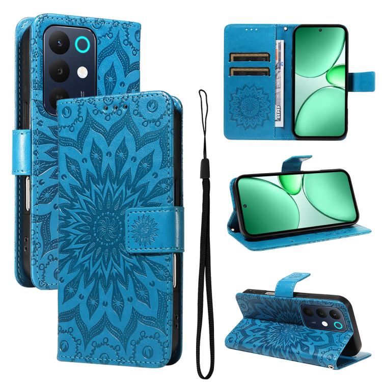 Embossed Sunflower Pattern Flip Leather Phone Case, For Realme 16 Pro+ 5G Global, For Realme 16 Pro 5G Global, For Realme C85 5G/15X 5G India, For Realme C85 Pro 4G, For Realme 15T 5G, For Realme C71 4G India, For Realme 15 5G