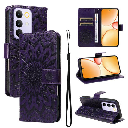 Embossed Sunflower Pattern Flip Leather Phone Case, For Realme 16 Pro+ 5G Global, For Realme 16 Pro 5G Global, For Realme C85 5G/15X 5G India, For Realme C85 Pro 4G, For Realme 15T 5G, For Realme C71 4G India, For Realme 15 5G