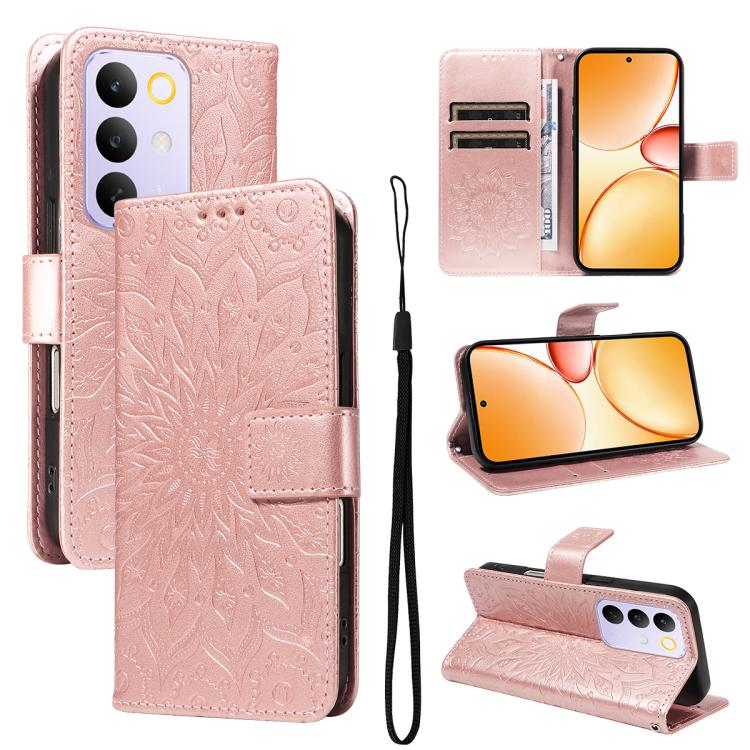 Embossed Sunflower Pattern Flip Leather Phone Case, For Realme 16 Pro+ 5G Global, For Realme 16 Pro 5G Global, For Realme C85 5G/15X 5G India, For Realme C85 Pro 4G, For Realme 15T 5G, For Realme C71 4G India, For Realme 15 5G