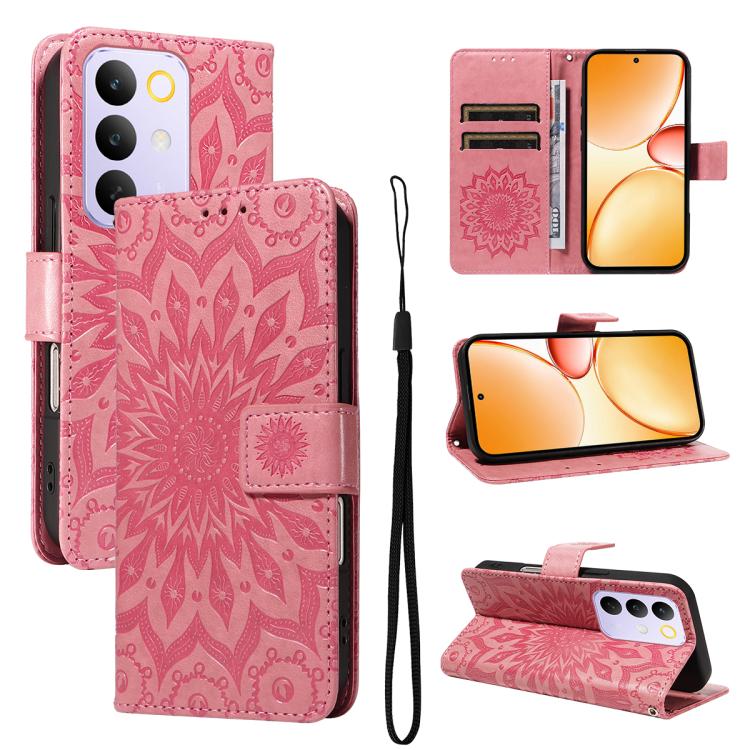 Embossed Sunflower Pattern Flip Leather Phone Case, For Realme 16 Pro+ 5G Global, For Realme 16 Pro 5G Global, For Realme C85 5G/15X 5G India, For Realme C85 Pro 4G, For Realme 15T 5G, For Realme C71 4G India, For Realme 15 5G