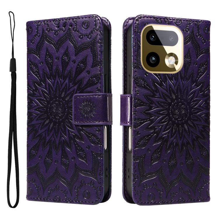 Embossed Sunflower Pattern Flip Leather Phone Case, For Realme 16 Pro+ 5G Global, For Realme 16 Pro 5G Global, For Realme C85 5G/15X 5G India, For Realme C85 Pro 4G, For Realme 15T 5G, For Realme C71 4G India, For Realme 15 5G