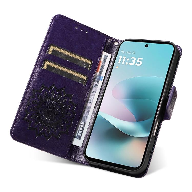 Embossed Sunflower Pattern Flip Leather Phone Case, For Realme 16 Pro+ 5G Global, For Realme 16 Pro 5G Global, For Realme C85 5G/15X 5G India, For Realme C85 Pro 4G, For Realme 15T 5G, For Realme C71 4G India, For Realme 15 5G