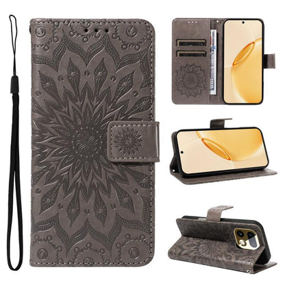 Embossed Sunflower Pattern Flip Leather Phone Case, For Realme 16 Pro+ 5G Global, For Realme 16 Pro 5G Global, For Realme C85 5G/15X 5G India, For Realme C85 Pro 4G, For Realme 15T 5G, For Realme C71 4G India, For Realme 15 5G