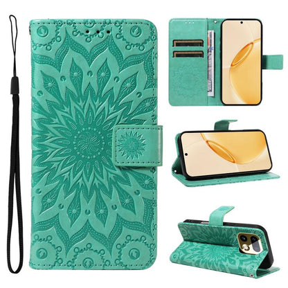 Embossed Sunflower Pattern Flip Leather Phone Case, For Realme 16 Pro+ 5G Global, For Realme 16 Pro 5G Global, For Realme C85 5G/15X 5G India, For Realme C85 Pro 4G, For Realme 15T 5G, For Realme C71 4G India, For Realme 15 5G