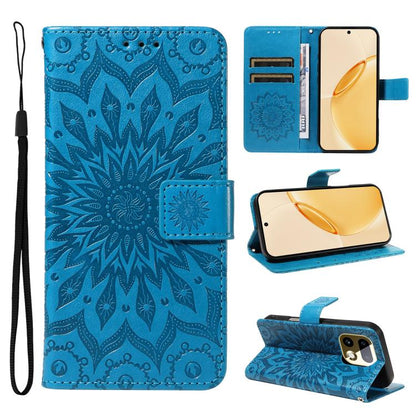 Embossed Sunflower Pattern Flip Leather Phone Case, For Realme 16 Pro+ 5G Global, For Realme 16 Pro 5G Global, For Realme C85 5G/15X 5G India, For Realme C85 Pro 4G, For Realme 15T 5G, For Realme C71 4G India, For Realme 15 5G