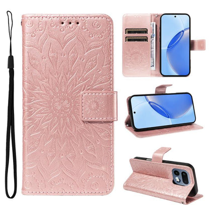 Embossed Sunflower Pattern Flip Leather Phone Case, For Realme 16 Pro+ 5G Global, For Realme 16 Pro 5G Global, For Realme C85 5G/15X 5G India, For Realme C85 Pro 4G, For Realme 15T 5G, For Realme C71 4G India, For Realme 15 5G