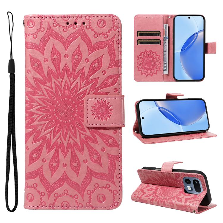 Embossed Sunflower Pattern Flip Leather Phone Case, For Realme 16 Pro+ 5G Global, For Realme 16 Pro 5G Global, For Realme C85 5G/15X 5G India, For Realme C85 Pro 4G, For Realme 15T 5G, For Realme C71 4G India, For Realme 15 5G