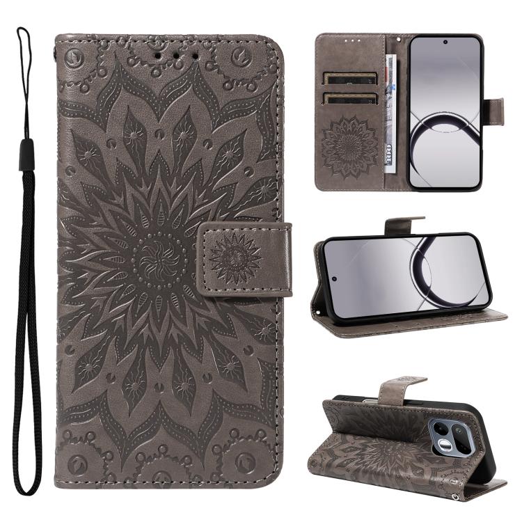 Embossed Sunflower Pattern Flip Leather Phone Case, For Realme 16T 5G, For Realme 16 Pro+ 5G Global, For Realme 16 Pro 5G Global, For Realme P4x 5G, For Realme C85 5G/15X 5G India, For Realme C85 Pro 4G, For Realme 15T 5G, For Realme C71 4G India      ...