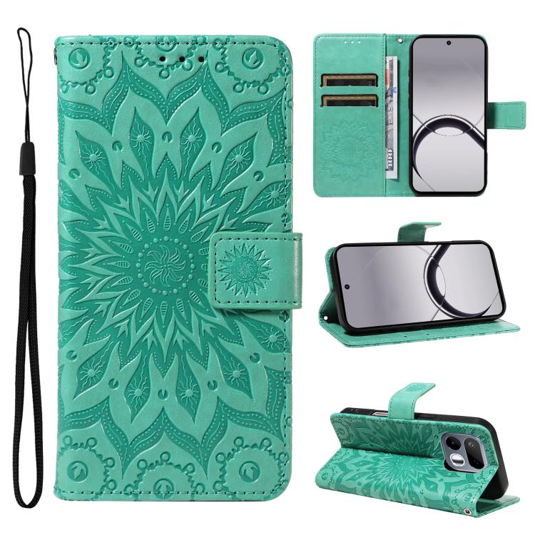 Embossed Sunflower Pattern Flip Leather Phone Case, For Realme 16T 5G, For Realme 16 Pro+ 5G Global, For Realme 16 Pro 5G Global, For Realme P4x 5G, For Realme C85 5G/15X 5G India, For Realme C85 Pro 4G, For Realme 15T 5G, For Realme C71 4G India      ...