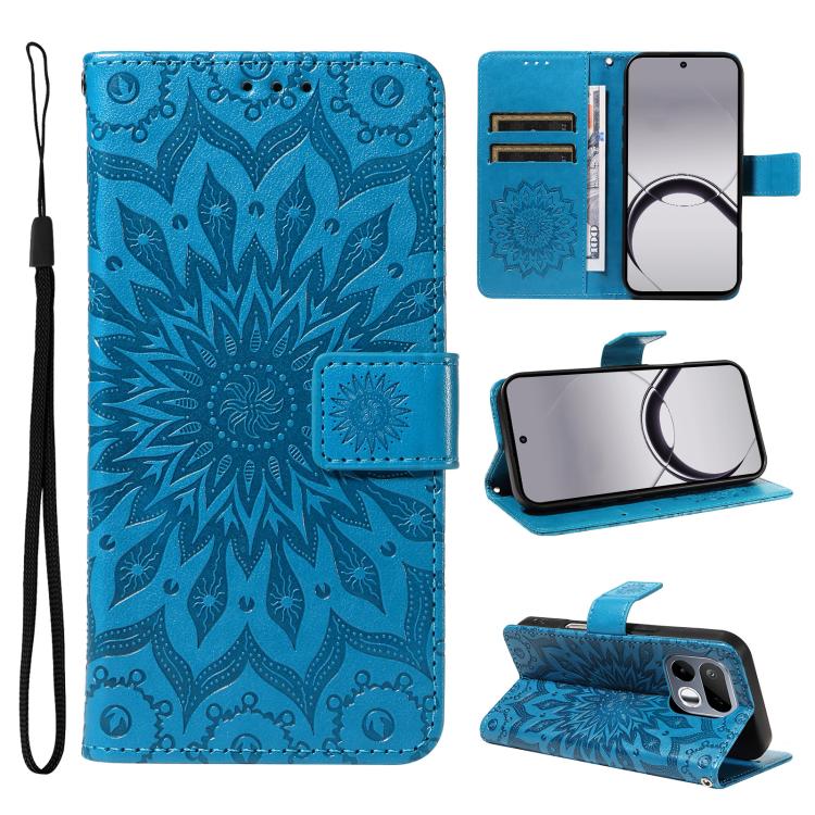 Embossed Sunflower Pattern Flip Leather Phone Case, For Realme 16T 5G, For Realme 16 Pro+ 5G Global, For Realme 16 Pro 5G Global, For Realme P4x 5G, For Realme C85 5G/15X 5G India, For Realme C85 Pro 4G, For Realme 15T 5G, For Realme C71 4G India      ...