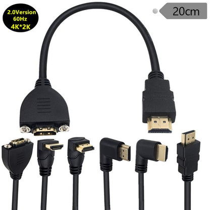 4K 60HZ 2.0 Version HDMI Male to Female Fixed Extension Cable with Screw Holes, 0.2m