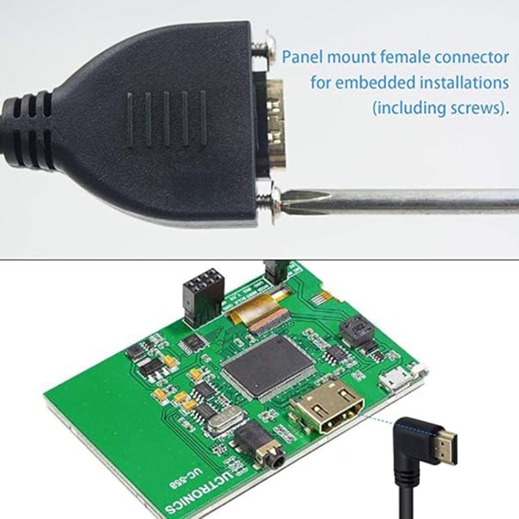 4K 60HZ 2.0 Version HDMI Male to Female Fixed Extension Cable with Screw Holes, 0.2m
