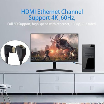4K 60HZ 2.0 Version HDMI Male to Female Fixed Extension Cable with Screw Holes, 0.2m