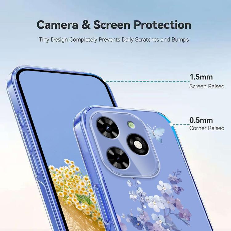 Flower Pattern Painted TPU Phone Case, For Tecno Spark Go 2024 / Pop 8 / Spark 20, For Tecno Spark 40C, For Tecno Pova 7 Pro 5G, For Tecno Pova 7 5G, For Tecno Spark 40 4G, For Tecno Pova 7 Ultra 5G, For Tecno Pova 7 4G, For Tecno Camon 40 Pro 4G / 5G ...