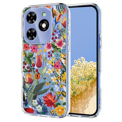 Flower Pattern Painted TPU Phone Case, For Tecno Spark Go 2024 / Pop 8 / Spark 20, For Tecno Spark 40C, For Tecno Pova 7 Pro 5G, For Tecno Pova 7 5G, For Tecno Spark 40 4G, For Tecno Pova 7 Ultra 5G, For Tecno Pova 7 4G, For Tecno Camon 40 Pro 4G / 5G ...