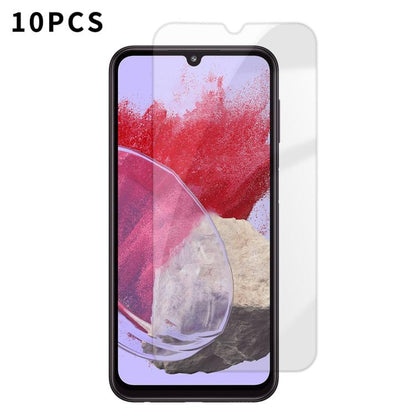 Kalebol 10pcs High-Aluminum Semi-Screen Anti-Fingerprint HD Tempered Glass Film, For Galaxy M47 5G, For Galaxy M56 5G, For Galaxy M55 5G, For Galaxy M34 5G, For Galaxy M54 5G, For Galaxy M14 5G, For Galaxy M53 5G, For Galaxy M33 5G