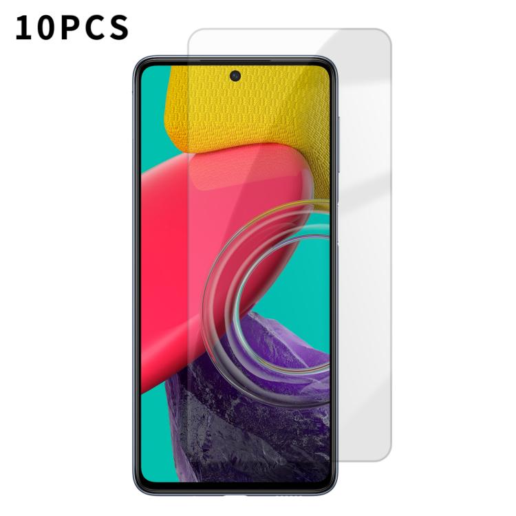 Kalebol 10pcs High-Aluminum Semi-Screen Anti-Fingerprint HD Tempered Glass Film, For Galaxy M47 5G, For Galaxy M56 5G, For Galaxy M55 5G, For Galaxy M34 5G, For Galaxy M54 5G, For Galaxy M14 5G, For Galaxy M53 5G, For Galaxy M33 5G