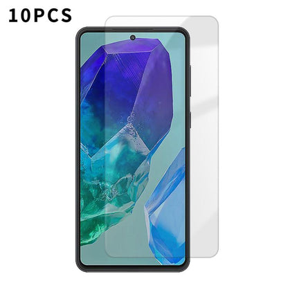 Kalebol 10pcs High-Aluminum Semi-Screen Anti-Fingerprint HD Tempered Glass Film, For Galaxy M47 5G, For Galaxy M56 5G, For Galaxy M55 5G, For Galaxy M34 5G, For Galaxy M54 5G, For Galaxy M14 5G, For Galaxy M53 5G, For Galaxy M33 5G