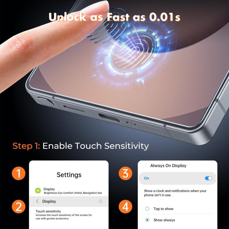 Kalebol 10pcs High-Aluminum Semi-Screen Anti-Fingerprint HD Tempered Glass Film