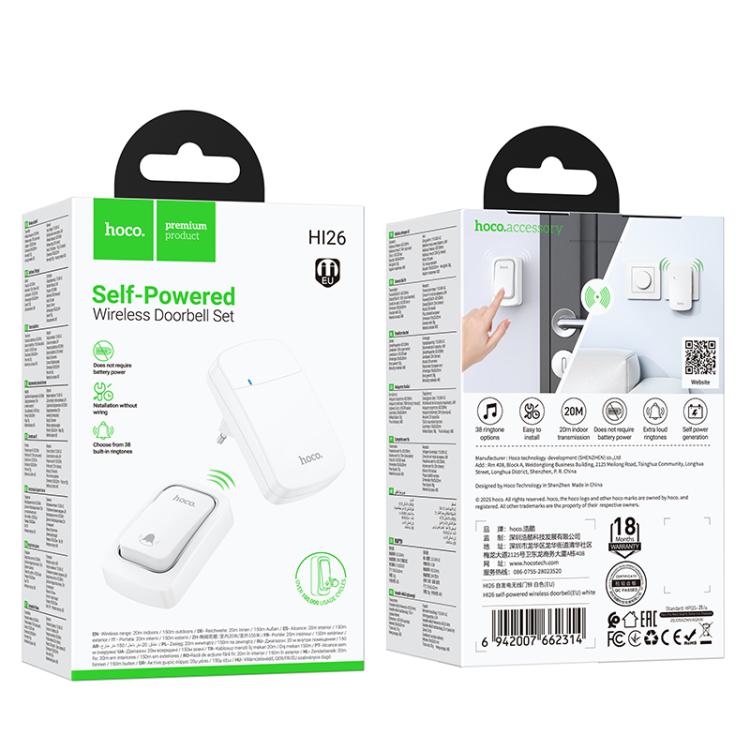 hoco HI26 Home Self-Powered Wireless Doorbell