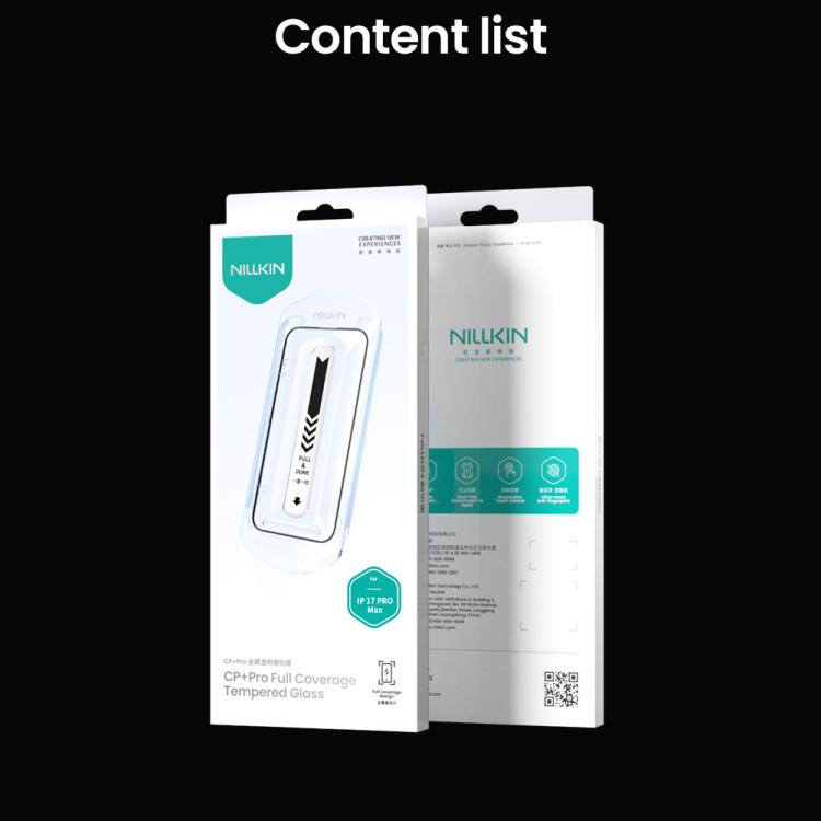 NILLKIN CP+Pro Explosion-proof Tempered Glass Film with Dust-free Cabin, For iPhone 17 Pro Max, For iPhone 17 Pro, For iPhone 17, For iPhone Air