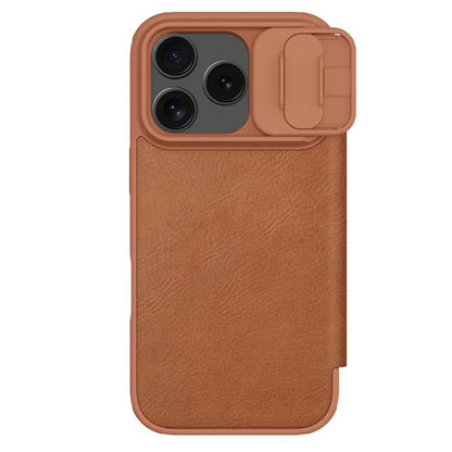 NILLKIN QIN Series Pro Sliding Camera Cover Design Leather Phone Case, For iPhone 17 Pro, For iPhone 17, For iPhone Air