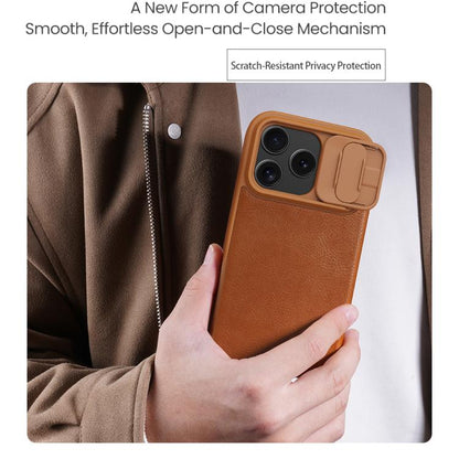 NILLKIN QIN Series Pro Sliding Camera Cover Design Leather Phone Case, For iPhone 17 Pro, For iPhone 17, For iPhone Air