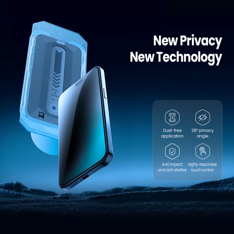 NILLKIN Guardian Full Coverage Privacy Tempered Glass Film with Dust-free Cabin, For iPhone 18 Pro, For iPhone 18 Pro Max, For iPhone 17 Pro Max, For iPhone 17 Pro, For iPhone 17