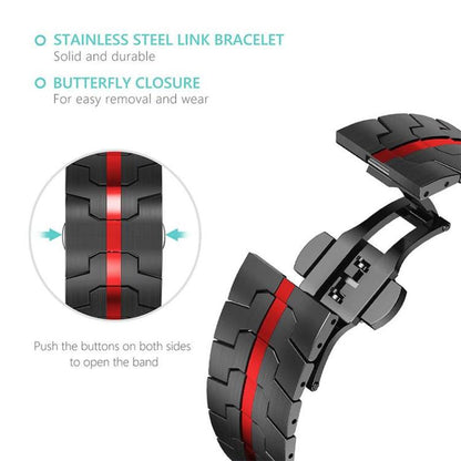 xDfind Butterfly Buckle Stainless Steel Watch Band, 22mm