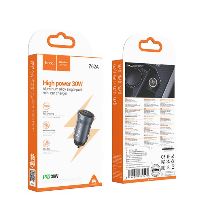 hoco Z62A Energy PD 30W USB-C / Type-C Single Port Car Charger