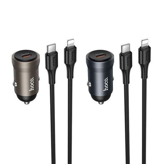 hoco Z62A Energy PD 30W USB-C / Type-C Single Port Car Charger Set with Type-C to 8 Pin Cable