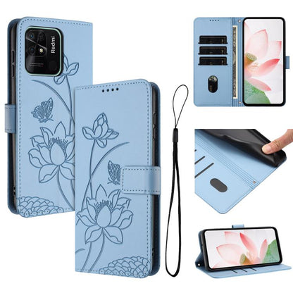 Lotus Embossed Leather Phone Case with Lanyard, For Redmi Note 13 Pro+ Global, For Redmi 12 4G/5G / Note 12R / Poco M6 Pro 5G, For Redmi Note 12 Turbo / Poco F5, For Redmi Note 12S 4G Global, For Redmi Note 12 Pro 4G Global, For Redmi Note 12 4G Global...