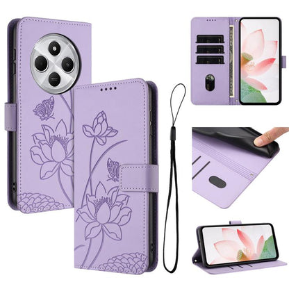Lotus Embossed Leather Phone Case with Lanyard, For Redmi Note 13 Pro 4G / Note 14S 4G Global, For Redmi Note 14 4G EU 164.84mm, For Redmi Note 14 Pro 5G / 14 Pro+ 5G Global, For Redmi Note 14 5G Global / Poco M7 Pro 5G, For Redmi Turbo 4 Pro / Poco F5...