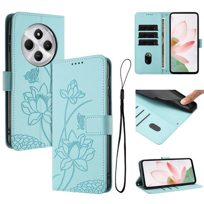 Lotus Embossed Leather Phone Case with Lanyard, For Redmi Note 13 Pro 4G / Note 14S 4G Global, For Redmi Note 14 4G EU 164.84mm, For Redmi Note 14 Pro 5G / 14 Pro+ 5G Global, For Redmi Note 14 5G Global / Poco M7 Pro 5G, For Redmi Turbo 4 Pro / Poco F5...