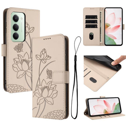 Lotus Embossed Leather Phone Case with Lanyard, For Redmi 15 5G / 4G EU 171mm, For Redmi 15C 5G/4G Global 171mm / Poco C85 4G, For Redmi 13 4G / 5G / Note 13R / Poco M6 4G, For Redmi A5 4G 171.7mm / Poco C71 4G                                          ...