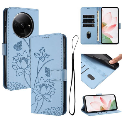 Lotus Embossed Leather Phone Case with Lanyard, For Redmi Note 13 Pro 4G / Note 14S 4G Global, For Redmi Note 14 4G EU 164.84mm, For Redmi Note 14 Pro 5G / 14 Pro+ 5G Global, For Redmi Note 14 5G Global / Poco M7 Pro 5G, For Redmi Turbo 4 Pro / Poco F5...