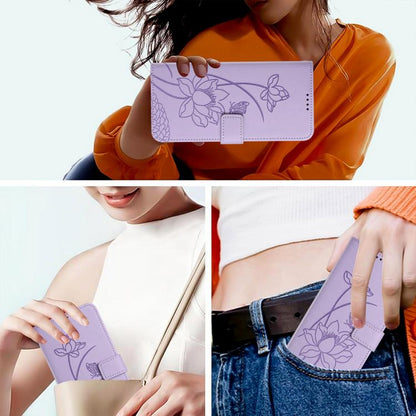 Lotus Embossed Leather Phone Case with Lanyard, For Redmi Note 13 4G Global, For Redmi K70E / Poco  X6 Pro, For Redmi Note 13 Pro 5G Global / Poco X6, For Redmi Note 13 5G Global, For Redmi Note 13 Pro+ Global                                           ...