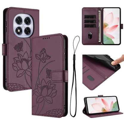 Lotus Embossed Leather Phone Case with Lanyard, For Redmi Note 13 Pro 4G / Note 14S 4G Global, For Redmi Note 14 4G EU 164.84mm, For Redmi Note 14 Pro 5G / 14 Pro+ 5G Global, For Redmi Note 14 5G Global / Poco M7 Pro 5G, For Redmi Turbo 4 Pro / Poco F5...