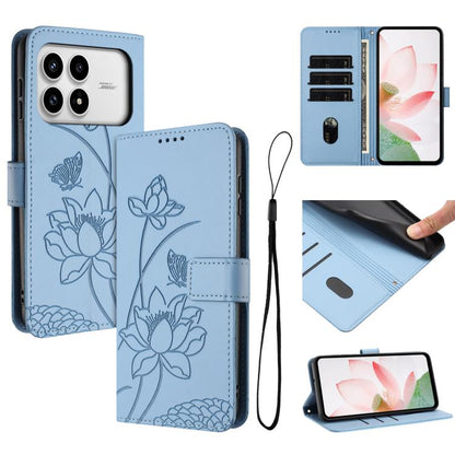 Lotus Embossed Leather Phone Case with Lanyard, For Redmi 15a 5G, For Redmi A7 Pro 4G 171mm, For Redmi Turbo 5 Max / Poco X8 Pro Max 5G, For Redmi Turbo 5 / Poco X8 Pro 5G, For Redmi Note 15 Pro+ Global 5G 163.3mm, For Redmi Note 15 5G / 4G Global 164m...