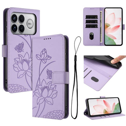 Lotus Embossed Leather Phone Case with Lanyard, For Redmi 15a 5G, For Redmi A7 Pro 4G 171mm, For Redmi Turbo 5 Max / Poco X8 Pro Max 5G, For Redmi Turbo 5 / Poco X8 Pro 5G, For Redmi Note 15 Pro+ Global 5G 163.3mm, For Redmi Note 15 5G / 4G Global 164m...