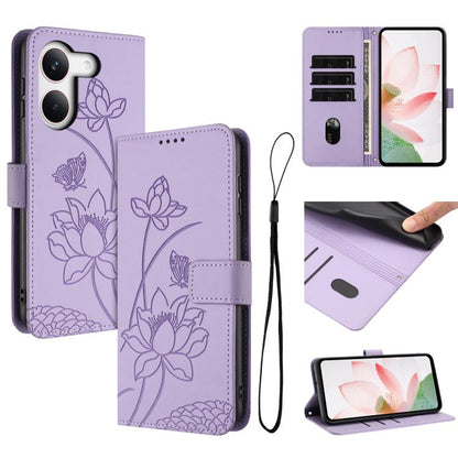 Lotus Embossed Leather Phone Case with Lanyard, For Redmi 15a 5G, For Redmi A7 Pro 4G 171mm, For Redmi Turbo 5 Max / Poco X8 Pro Max 5G, For Redmi Turbo 5 / Poco X8 Pro 5G, For Redmi Note 15 Pro+ Global 5G 163.3mm, For Redmi Note 15 5G / 4G Global 164m...