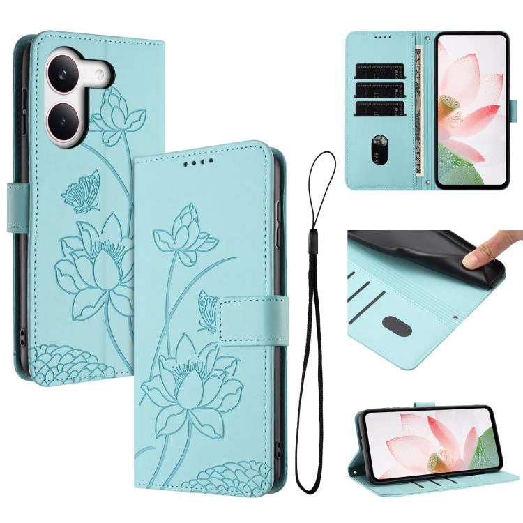 Lotus Embossed Leather Phone Case with Lanyard, For Redmi 15a 5G, For Redmi A7 Pro 4G 171mm, For Redmi Turbo 5 Max / Poco X8 Pro Max 5G, For Redmi Turbo 5 / Poco X8 Pro 5G, For Redmi Note 15 Pro+ Global 5G 163.3mm, For Redmi Note 15 5G / 4G Global 164m...