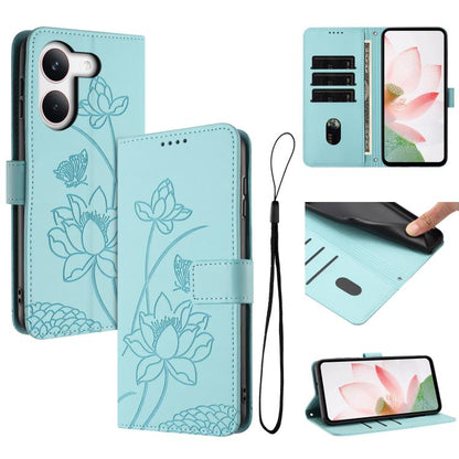 Lotus Embossed Leather Phone Case with Lanyard, For Redmi 15a 5G, For Redmi A7 Pro 4G 171mm, For Redmi Turbo 5 Max / Poco X8 Pro Max 5G, For Redmi Turbo 5 / Poco X8 Pro 5G, For Redmi Note 15 Pro+ Global 5G 163.3mm, For Redmi Note 15 5G / 4G Global 164m...